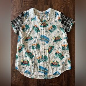 OPD NY Ayaloha button up vintage couture m/L women's shirt